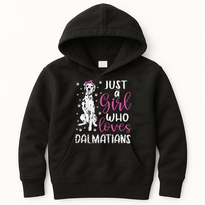 dalmatian Just A Who Loves dalmatians Dogs Lover Kids Hoodie