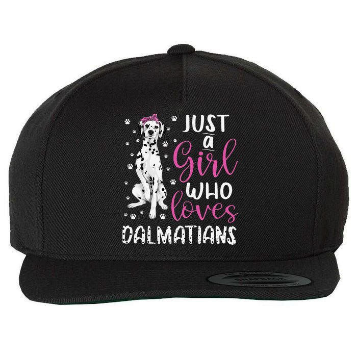 dalmatian Just A Who Loves dalmatians Dogs Lover Wool Snapback Cap