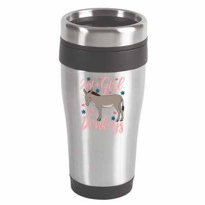 Donkey Just A Who Loves Donkeys Funny Donkey Lover Gift 16oz Travel Tumbler