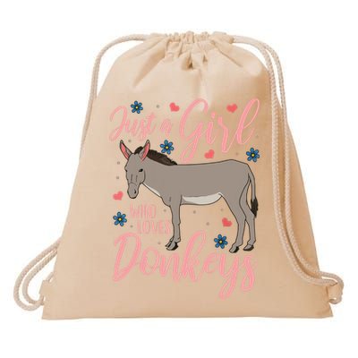 Donkey Just A Who Loves Donkeys Funny Donkey Lover Gift Drawstring Bag
