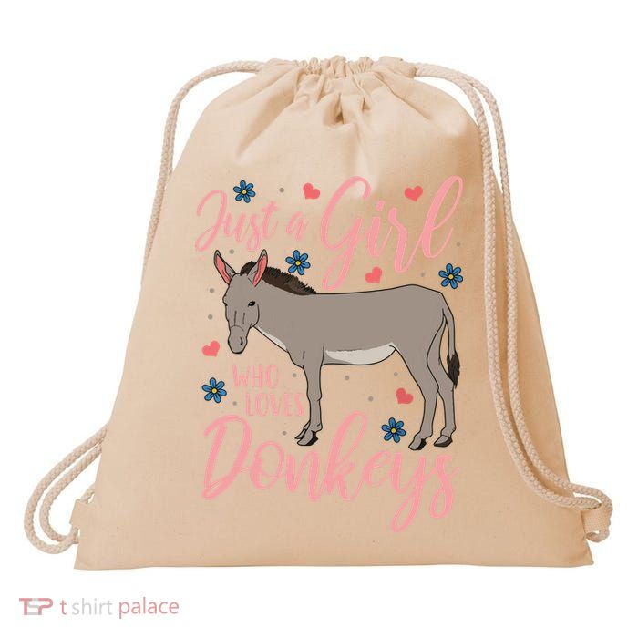 Donkey Just A Who Loves Donkeys Funny Donkey Lover Gift Drawstring Bag