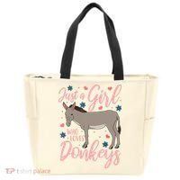 Donkey Just A Who Loves Donkeys Funny Donkey Lover Gift Zip Tote Bag