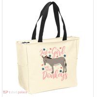 Donkey Just A Who Loves Donkeys Funny Donkey Lover Gift Zip Tote Bag