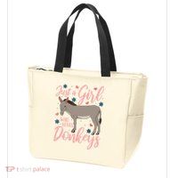 Donkey Just A Who Loves Donkeys Funny Donkey Lover Gift Zip Tote Bag