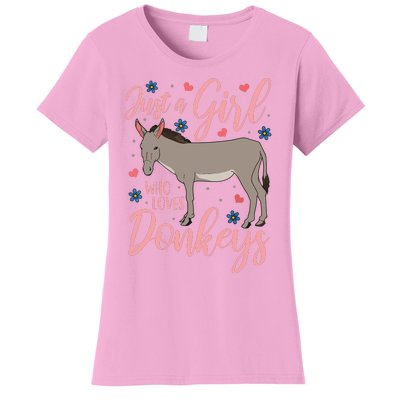 Donkey Just A Who Loves Donkeys Funny Donkey Lover Gift Women's T-Shirt