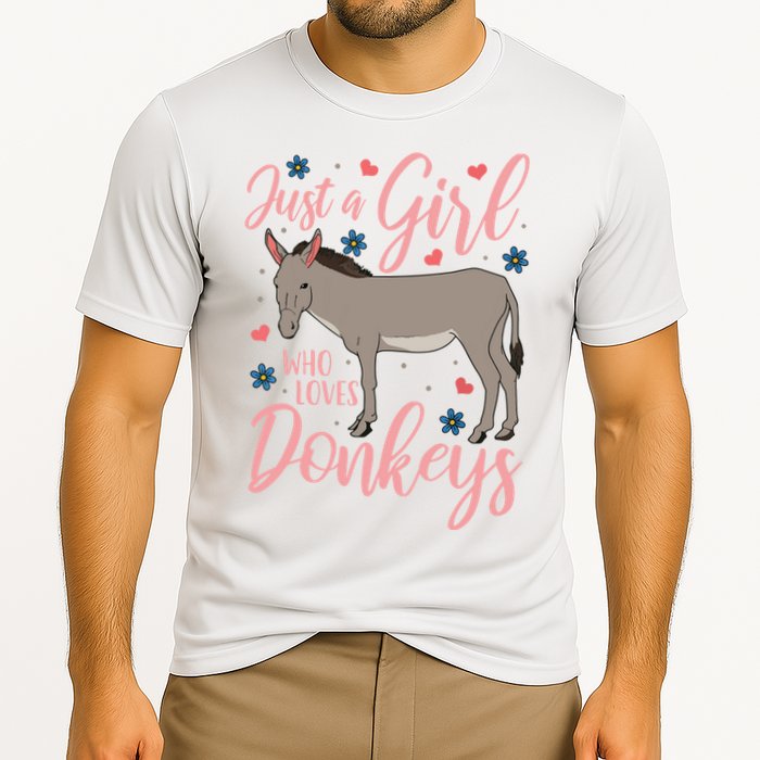 Donkey Just A Who Loves Donkeys Funny Donkey Lover Gift Cooling Performance Crew T-Shirt