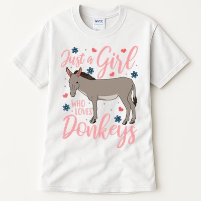Donkey Just A Who Loves Donkeys Funny Donkey Lover Gift Tall T-Shirt
