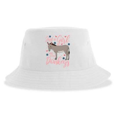 Donkey Just A Who Loves Donkeys Funny Donkey Lover Gift Sustainable Bucket Hat