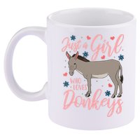 Donkey Just A Who Loves Donkeys Funny Donkey Lover Gift 11oz C Handle Ceramic Mug