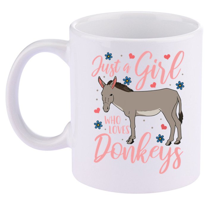 Donkey Just A Who Loves Donkeys Funny Donkey Lover Gift 11oz C Handle Ceramic Mug