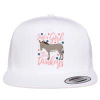 Donkey Just A Who Loves Donkeys Funny Donkey Lover Gift Flat Bill Trucker Hat