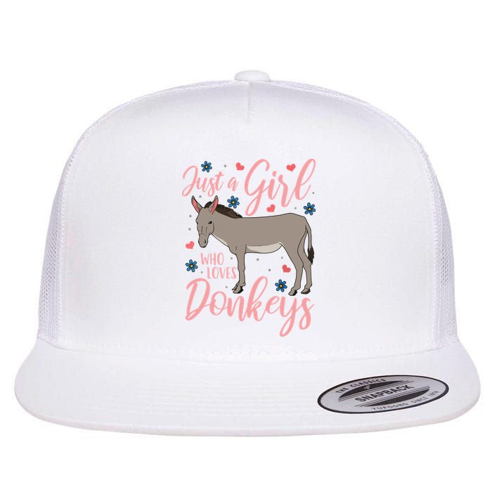 Donkey Just A Who Loves Donkeys Funny Donkey Lover Gift Flat Bill Trucker Hat