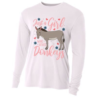 Donkey Just A Who Loves Donkeys Funny Donkey Lover Gift Cooling Performance Long Sleeve Crew