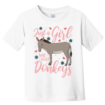 Donkey Just A Who Loves Donkeys Funny Donkey Lover Gift Toddler T-Shirt