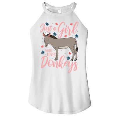 Donkey Just A Who Loves Donkeys Funny Donkey Lover Gift Women's Perfect Tri Rocker Tank