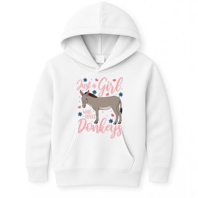 Donkey Just A Who Loves Donkeys Funny Donkey Lover Gift Kids Hoodie