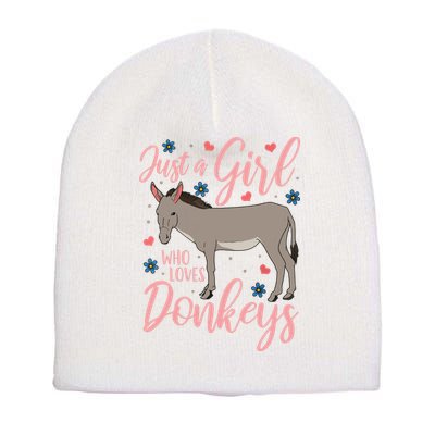 Donkey Just A Who Loves Donkeys Funny Donkey Lover Gift Short Acrylic Beanie
