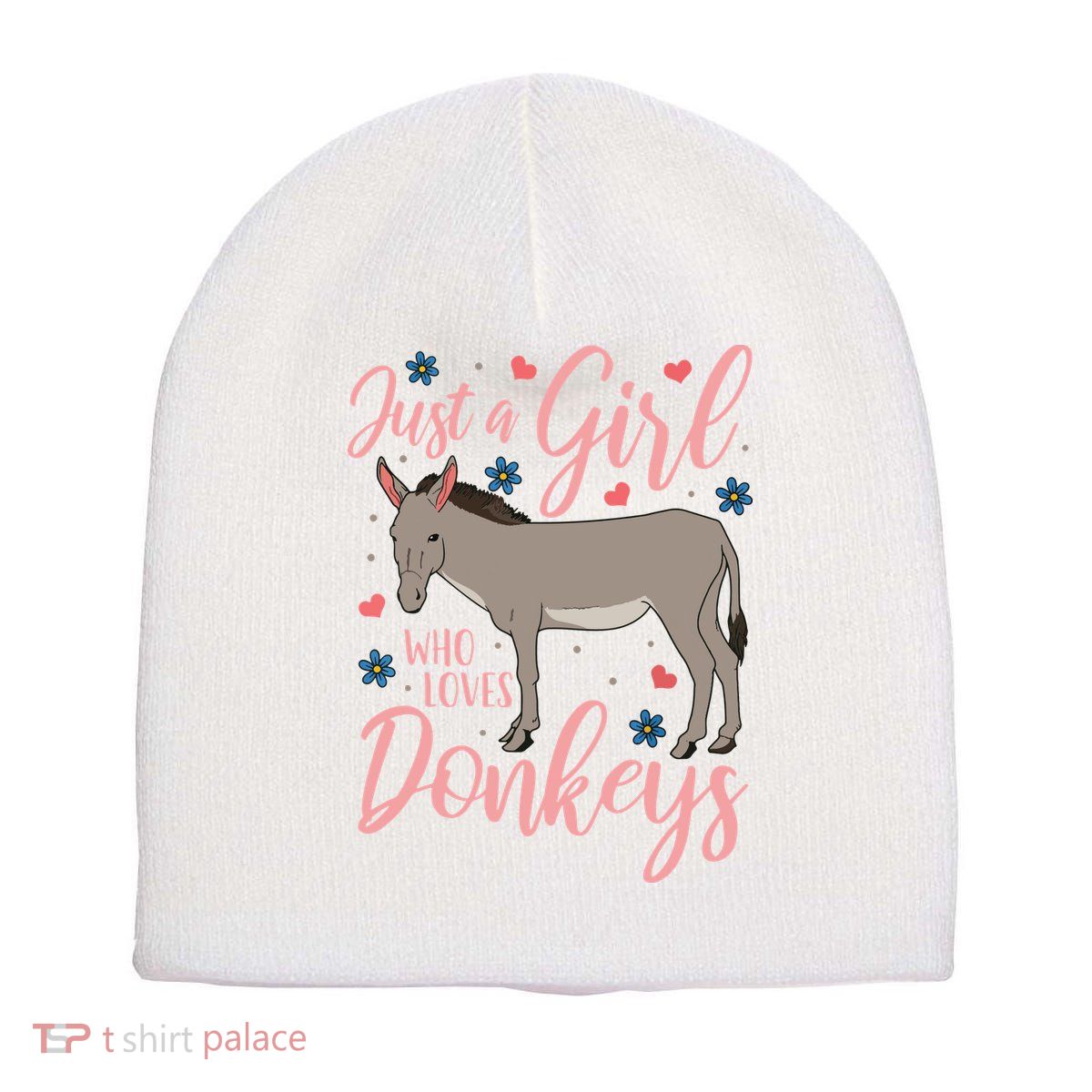 Donkey Just A Who Loves Donkeys Funny Donkey Lover Gift Short Acrylic Beanie