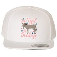 Donkey Just A Who Loves Donkeys Funny Donkey Lover Gift Wool Snapback Cap