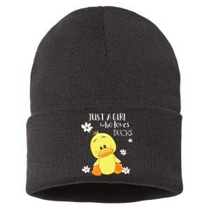 Ducks Just A Girl Who Loves Ducks Ducks Lovers Sustainable Knit Beanie