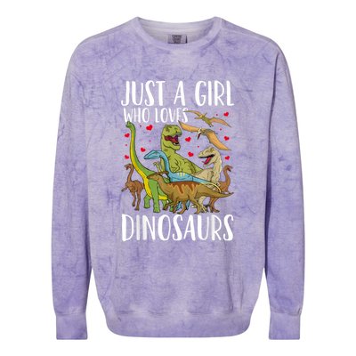 Dinosaur Just A Girl Who Loves Dinosaurs Brachiosaurus Colorblast Crewneck Sweatshirt