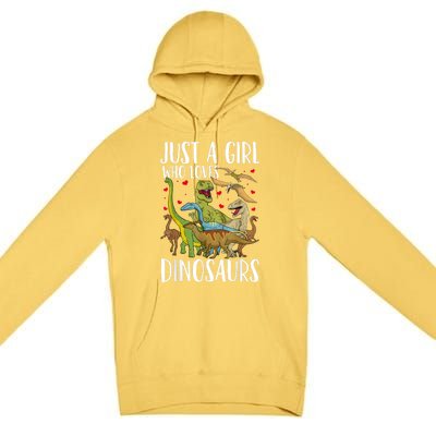 Dinosaur Just A Girl Who Loves Dinosaurs Brachiosaurus Premium Pullover Hoodie