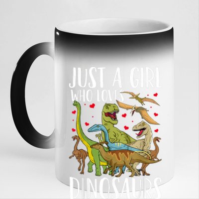 Dinosaur Just A Girl Who Loves Dinosaurs Brachiosaurus 11oz Black Color Changing Mug