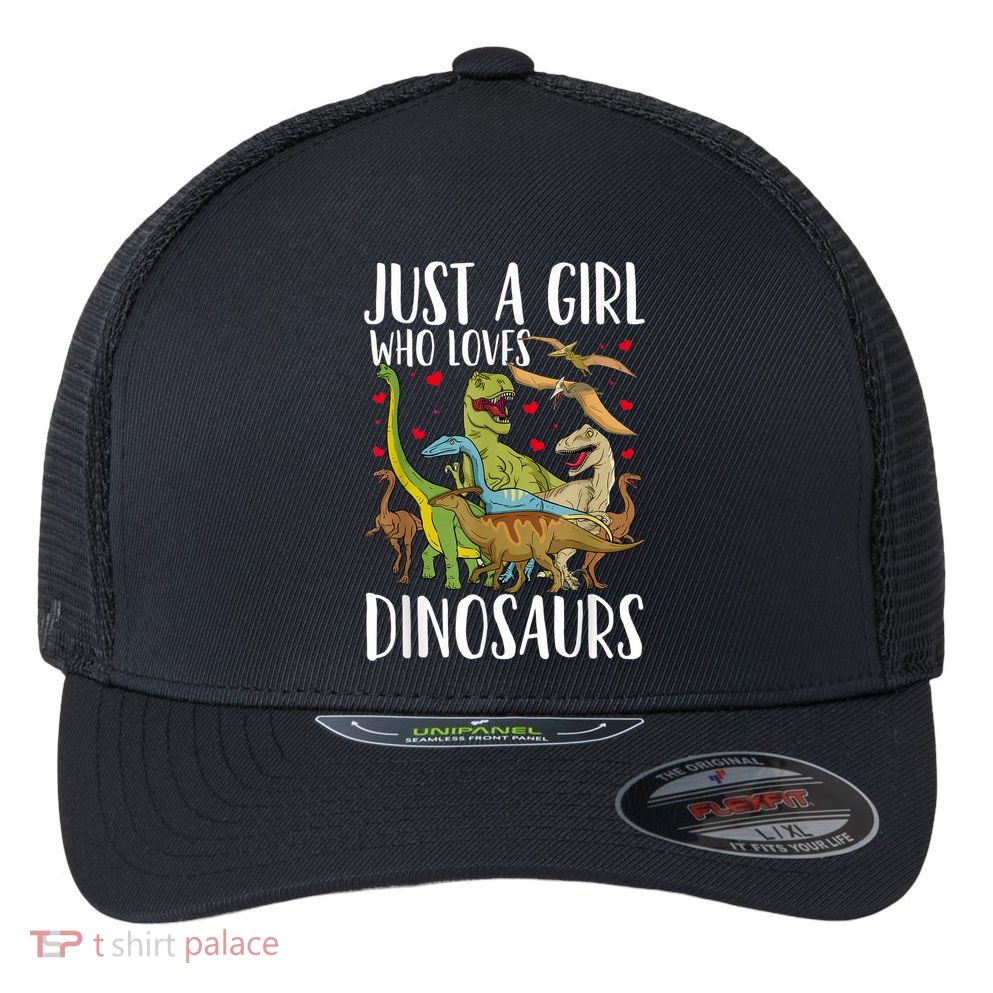 Dinosaur Just A Girl Who Loves Dinosaurs Brachiosaurus Flexfit Unipanel Trucker Cap