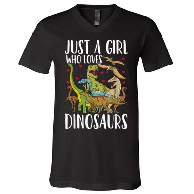 Dinosaur Just A Girl Who Loves Dinosaurs Brachiosaurus V-Neck T-Shirt