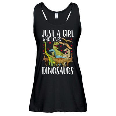 Dinosaur Just A Girl Who Loves Dinosaurs Brachiosaurus Ladies Essential Flowy Tank