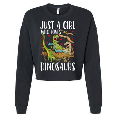Dinosaur Just A Girl Who Loves Dinosaurs Brachiosaurus Cropped Pullover Crew