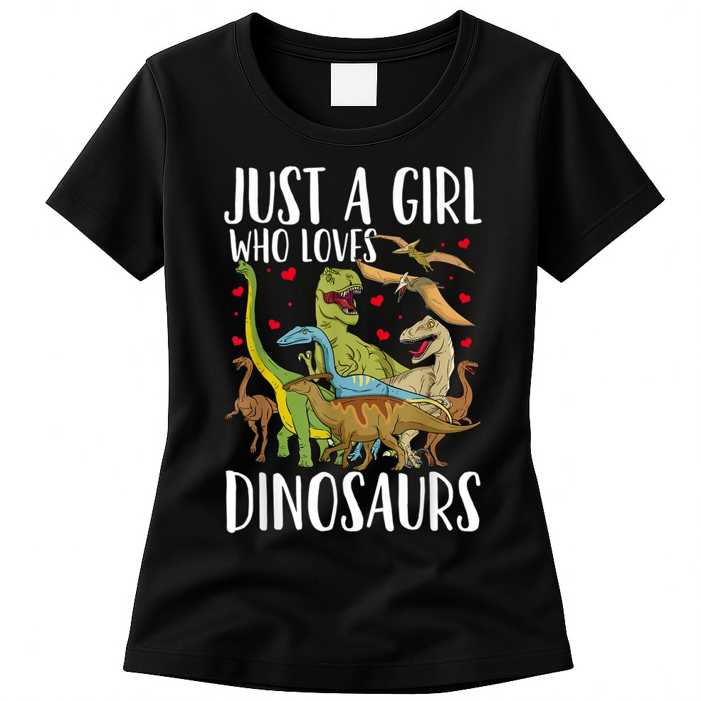 Dinosaur Just A Girl Who Loves Dinosaurs Brachiosaurus Womens T-Shirt