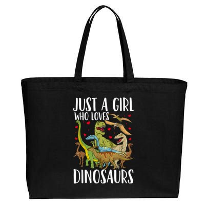 Dinosaur Just A Girl Who Loves Dinosaurs Brachiosaurus Cotton Canvas Jumbo Tote