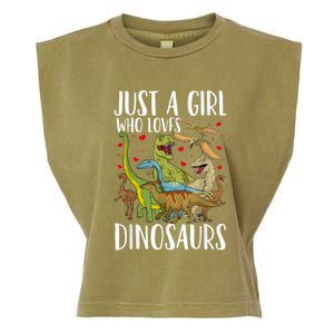 Dinosaur Just A Girl Who Loves Dinosaurs Brachiosaurus Garment-Dyed Women's Muscle Tee