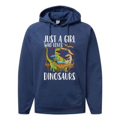 Dinosaur Just A Girl Who Loves Dinosaurs Brachiosaurus Performance Fleece Hoodie