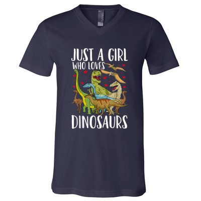 Dinosaur Just A Girl Who Loves Dinosaurs Brachiosaurus V-Neck T-Shirt