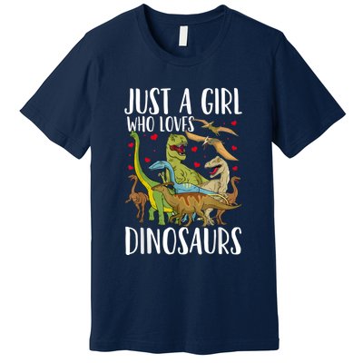 Dinosaur Just A Girl Who Loves Dinosaurs Brachiosaurus Premium T-Shirt