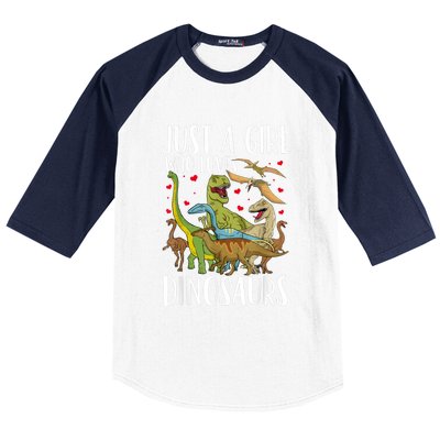 Dinosaur Just A Girl Who Loves Dinosaurs Brachiosaurus Baseball Sleeve Shirt