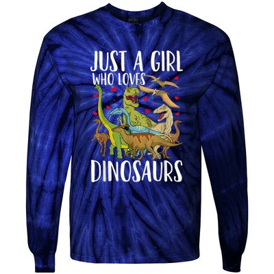 Dinosaur Just A Girl Who Loves Dinosaurs Brachiosaurus Tie-Dye Long Sleeve Shirt