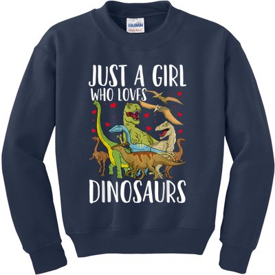 Dinosaur Just A Girl Who Loves Dinosaurs Brachiosaurus Kids Sweatshirt