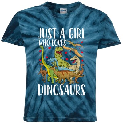 Dinosaur Just A Girl Who Loves Dinosaurs Brachiosaurus Kids Tie-Dye T-Shirt