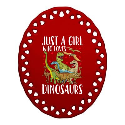 Dinosaur Just A Girl Who Loves Dinosaurs Brachiosaurus Ceramic Oval Ornament