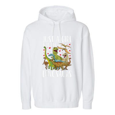 Dinosaur Just A Girl Who Loves Dinosaurs Brachiosaurus Garment-Dyed Fleece Hoodie