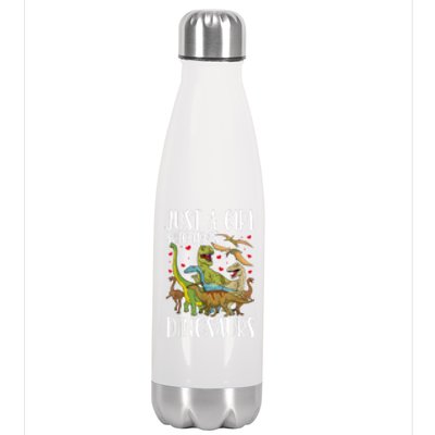 Dinosaur Just A Girl Who Loves Dinosaurs Brachiosaurus Stainless Steel Insulated Water Bottle