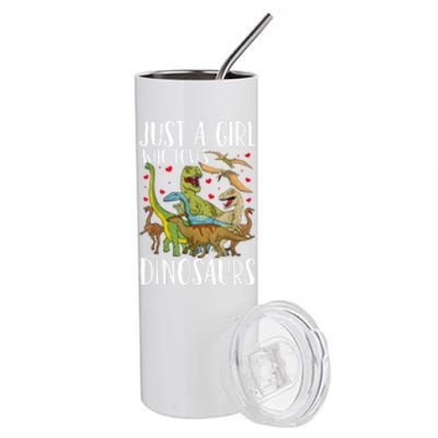 Dinosaur Just A Girl Who Loves Dinosaurs Brachiosaurus Stainless Steel Tumbler