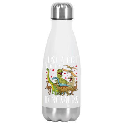 Dinosaur Just A Girl Who Loves Dinosaurs Brachiosaurus Stainless Steel Insulated Water Bottle