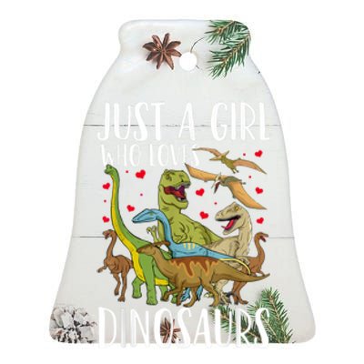 Dinosaur Just A Girl Who Loves Dinosaurs Brachiosaurus Ceramic Bell Ornament