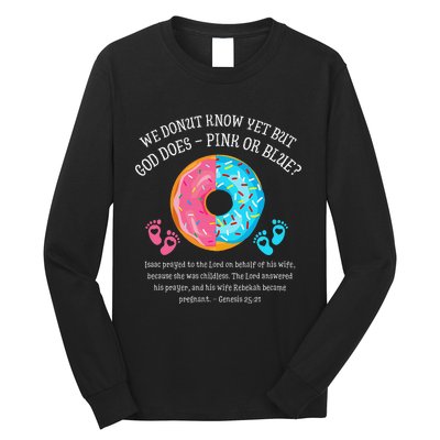 Donut Jesus Bible 2521 Gender Reveal Baby Shower Long Sleeve Shirt