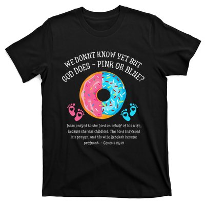 Donut Jesus Bible 2521 Gender Reveal Baby Shower T-Shirt