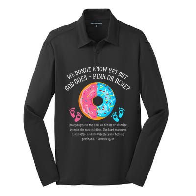 Donut Jesus Bible 2521 Gender Reveal Baby Shower Silk Touch Performance Long Sleeve Polo